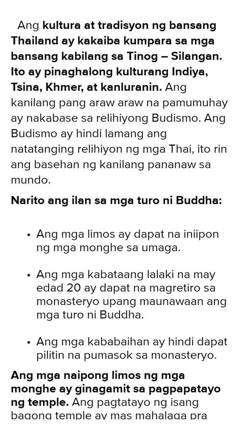 kultura ng thailand brainly|Kultura ng.